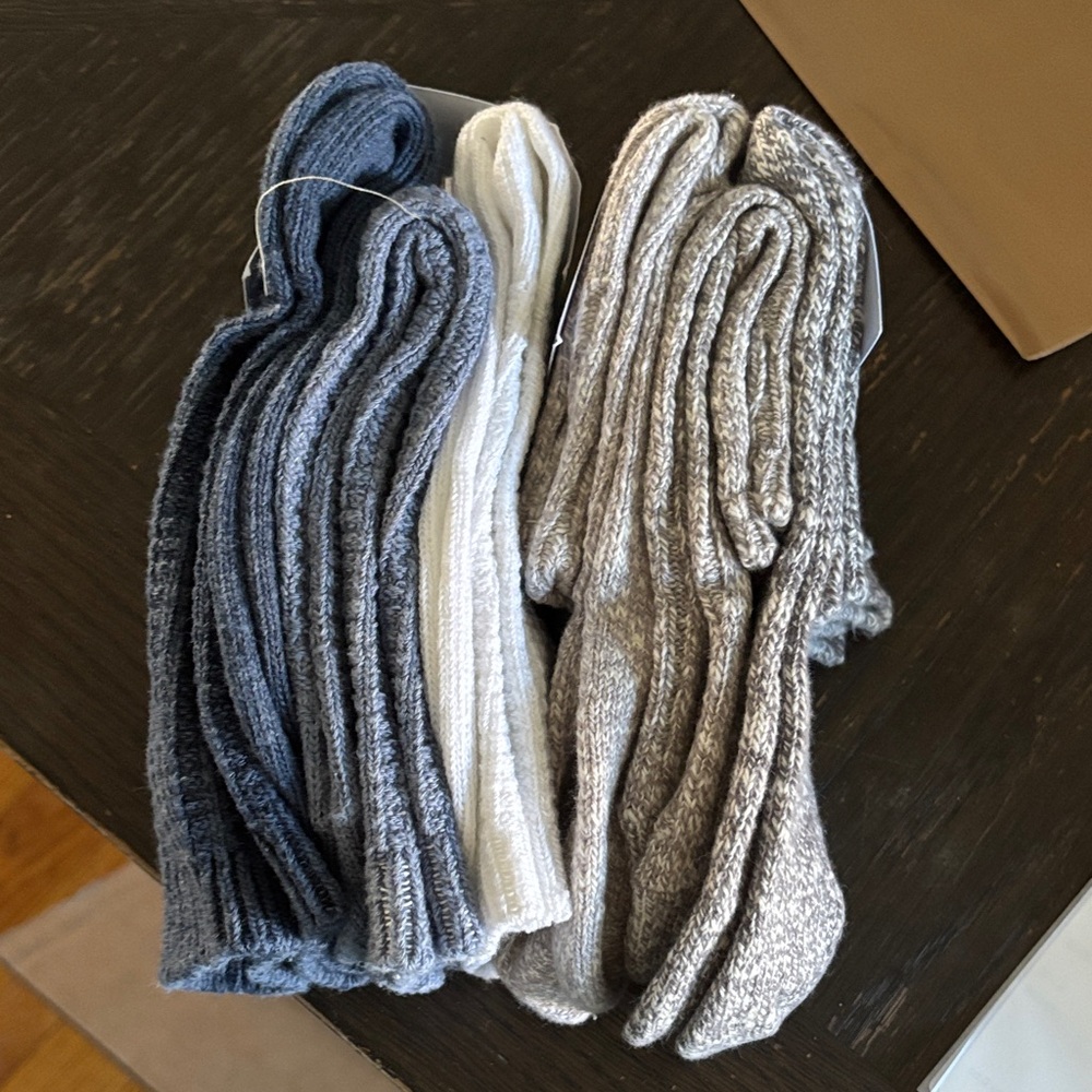 Universal Thread Ribbed Crew Socks - Navy, White & Light Gray